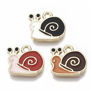 Light Gold Mixed Color Snail Alloy+Enamel Charms