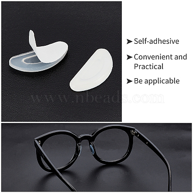 Gorgecraft 24 pares 2 colores de almohadillas nasales de silicona para gafas en forma de D(KY-GF0001-20)-4
