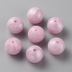 Food Grade Eco-Friendly Silicone Beads, Round, Pearl Pink, 15x14.5mm, Hole: 2.5mm(SIL-TAC0004-10A)