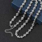 304 Stainless Steel Heart Link Chain Necklaces, Tarnish Free, Stainless Steel Color, 20.08 inch(51cm)(SA-CBA2696-01P)