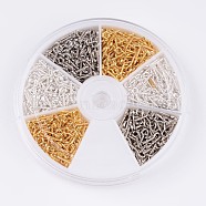 1 Box Three Colors Iron Screw Eye Pin Peg Bails, For Half Drilled Beads, Golden, Silver and Platinum Color, 10x4x1mm, Hole: 2mm, about 100pcs/centainer, about 600pcs/box(IFIN-JP0001-02)