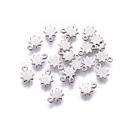304 Stainless Steel Charms, Chain Extender Teardrop, Flower, Stainless Steel Color, 6.5x5x0.5mm, Hole: 0.8mm(STAS-G214-43P)