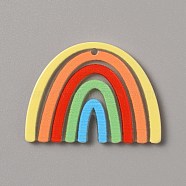 Printed Plastic Pendants, Rainbow, Colorful, 28.5x38.5x2mm, Hole: 1.8mm(FIND-CJC0004-07)