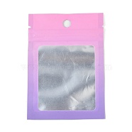 Rectangle Plastic Yin-yang Zip Lock Bags, Gradient Color Top Seal Storage Bags, Self Seal Bags, with Window and Hang Hole, Pearl Pink, 9.9x7x0.15cm(OPP-H001-01D-01)