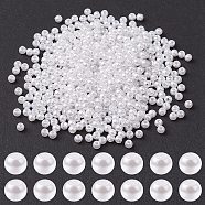 ABS Plastic Imitation Pearl Beads, Round, White, 3mm, Hole: 1.4mm(KY-KY0001-51)