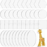 40Pcs 4 Styles Acrylic Display Base, for Miniatures, Models and Toilet Sign, Clear, 10pcs/style(DIY-OC0008-46)