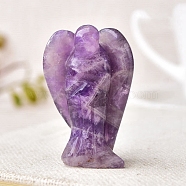 Natural Amethyst Carved Healing Angel Figurines, Reiki Energy Stone Display Decorations, 37~40mm(PW-WG20771-01)