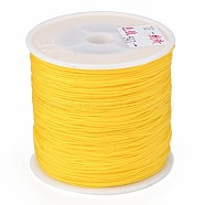 Braided Nylon Thread, Chinese Knotting Cord Beading Cord for Beading Jewelry Making, Gold, 0.8mm, about 100yards/roll(NWIR-R006-0.8mm-543)
