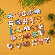 26Pcs 26 Style Cartoon Animal Alphabet Acrylic Lapel Pins, Letter A~Z Badges for Backpacks Clothes Jackets Hats, Colorful, 37~50.6x27.3~41mm, 1Pc/style(JBR089A)