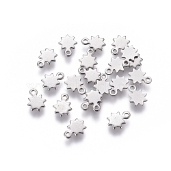 304 Stainless Steel Charms, Chain Extender Teardrop, Flower, Stainless Steel Color, 6.5x5x0.5mm, Hole: 0.8mm(STAS-G214-43P)