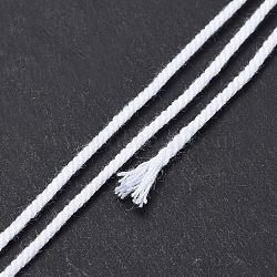 Cotton Cord, Braided Rope, with Paper Reel, for Wall Hanging, Crafts, Gift Wrapping, White, 1.2mm, about 27.34 Yards(25m)/Roll(OCOR-E027-01B-38)