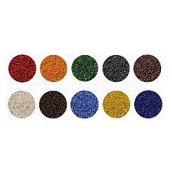 8/0 Glass Seed Beads, Silver Lined Round Hole, Round Small Beads, Mixed Color, 8/0, 3mm, Hole: 1mm, 10 colors, about 2000pcs/color, 20000pcs/set(SEED-US0001-03-3mm)