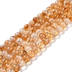 Natural Citrine Bead Strands, Round, 8~8.5mm, Hole: 1mm, about 48pcs/strand, 15.16''(38.5cm)(G-P466-01C)