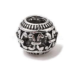 Tibetan Style Alloy Beads, Cadmium Free & Nickel Free & Lead Free, Round, Antique Silver, 8.5x7mm, Hole: 3.8mm(TIBE-Q090-01AS)