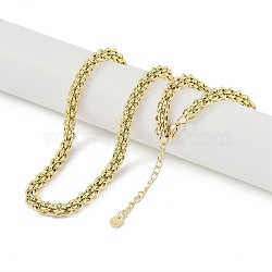 304 Stainless Steel Rope Chain Necklaces for Women, Real 18K Gold Plated, 23.82 inch(60.5cm), 7mm(NJEW-C055-06G)