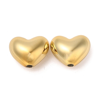 CCB Plastic Beads, Heart, Golden, 17.5x22x14mm, Hole: 3mm