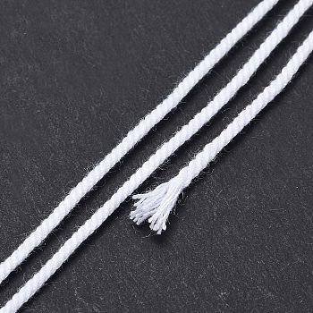 Cotton Cord, Braided Rope, with Paper Reel, for Wall Hanging, Crafts, Gift Wrapping, White, 1.2mm, about 27.34 Yards(25m)/Roll