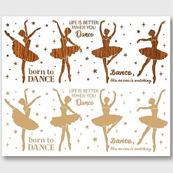 PET Hollow Out Drawing Painting Stencils, for DIY Scrapbook, Photo Album, Dancer Pattern, 400x1000mm