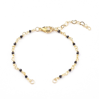 Natural Spinel Handmade Beaded Chains Bracelet Making, with Loop and Brass Lobster Claw Clasps, 6-1/8 inch(15.5cm)