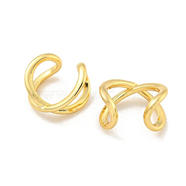 Rack Plating Brass Cuff Earrings for Women(EJEW-C098-01G)-2