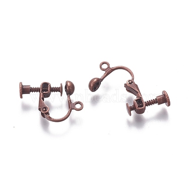 Rack Plated Brass Screw Clip-on Earring Findings(X-KK-P169-04R)-2