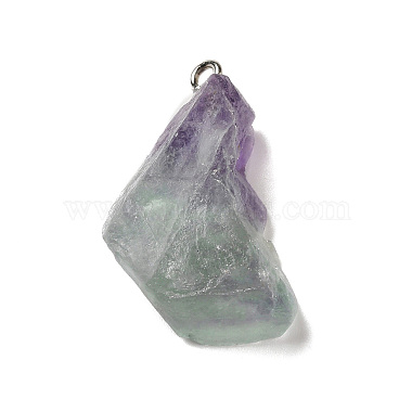 Raw Rough Natural Colorful Fluorite Pendants(G-A028-01A)-2