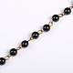 Chaînes en perles de verre rondes manuelles pour fabrication de bracelets et colliers(AJEW-JB00035-03)-1