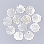 Capiz Shell Pendants, Flat Round, WhiteSmoke, 17~18x0.5~1.5mm, Hole: 1.2~1.4mm(SHEL-S274-71C)