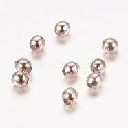 Iron Spacer Beads, Cadmium Free & Lead Free, Round, Rose Gold, 2.5mm, Hole: 1mm(X-IFIN-R220-2.5mm-RG)