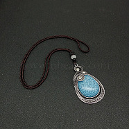 Synthetic Turquoise Pendant Necklaces for Women Men, Sky Blue, No Size(OZ9132)