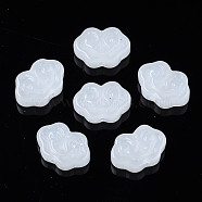 Imitation Jade Glass Beads, Cloud, White, 9x13x4mm, Hole: 1mm(GLAA-S054-012B)
