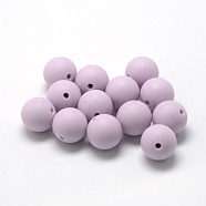 Food Grade Eco-Friendly Silicone Beads, Round, Lilac, 8~10mm, Hole: 1~2mm(SIL-R008A-63)