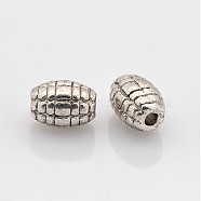 Tibetan Style Alloy Beads, Lead Free & Nickel Free & Cadmium Free, Oval, Antique Silver, about 5mm in diameter, 7mm long, hole: 1mm(X-LF1005Y-NF)