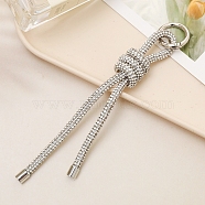 Rhinestone Keychain, Knot Strap Bag Hanging Accessories, Clear, 170mm(PW-WGEB6D9-01)