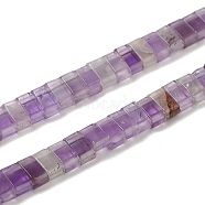 Natural Amethyst Beads Strands, 2-Hole, Rectangle, 2.5~3x5x2.5mm, Hole: 0.8mm, about 138~140pcs/strand, 15.28''~15.31''(38.8~38.9cm)(G-Z045-A13-01)