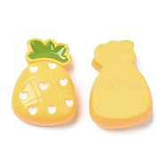 Opaque Resin Fruit Cabochons, for Jewelry Making, Pineapple, 27x19x10mm(RESI-G072-02D)
