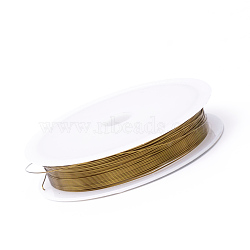 Round Copper Jewelry Wire, Dark Goldenrod, 0.3mm, about 32.8 Feet(10m)/roll, 10 rolls/group(CWIR-R005-0.3mm-15)