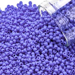 TOHO Round Seed Beads, Japanese Seed Beads, (48LF) Matte Opaque Periwinkle, 11/0, 2.2mm, Hole: 0.8mm, about 1103pcs/10g(X-SEED-TR11-0048LF)