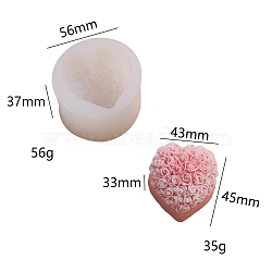 DIY Heart Shape Food Grade Candle Silicone Molds, for 3D Scented Candle Making, Flower, 5.6x3.7cm(PW-WGD631A-01)