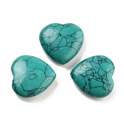 Heart Synthetic Turquoise Worry Stone, Anxiety Healing Thumb Stone, 19.5~20.5x20~20.5x5.8~6.8mm(G-C134-06A-07)