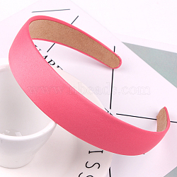 Wide Cloth Hair Bands, Solid Simple Hair Accessories for Women, Salmon, 145x130x28mm(OHAR-PW0001-159P)
