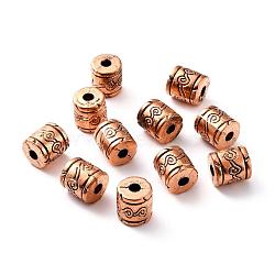CCB Plastic Beads, Column, Red Copper, 13x11~11.5mm, Hole: 5.5mm(CCB-F019-02R)