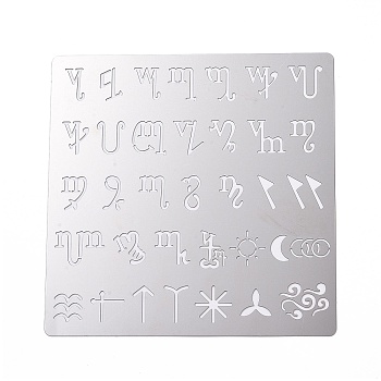 Carbon Steel Cutting Dies Stencils, for DIY Scrapbooking, Photo Album, Decorative Embossing Paper Card, Matte Stainless Steel Color, Constellation, 155.5x155.5x0.4mm