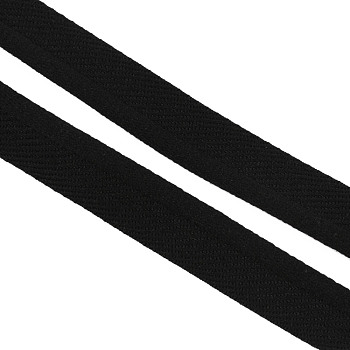 Flat Polyester Elastic Cord/Band, Webbing Garment Sewing Accessories, Black, 11mm