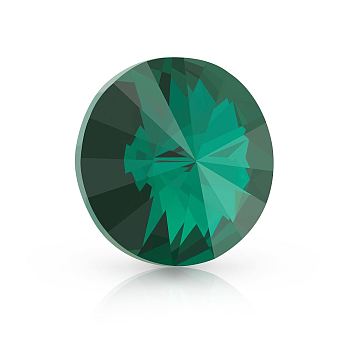 Preciosa&reg MAXIMA Crystal Round Stones, Czech Crystal, Bicone(436 11 177 Rivoli), Dura Foiling, 50730 Emerald, SS29(6.15~6.35mm), 144pcs/gross