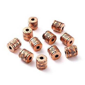 CCB Plastic Beads, Column, Red Copper, 13x11~11.5mm, Hole: 5.5mm