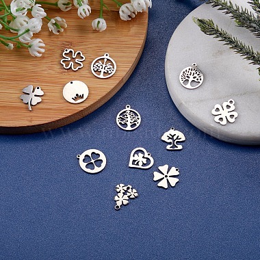 12Pcs 12 Style 304 Stainless Steel Charms(STAS-SZ0001-48)-4