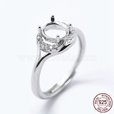 Platinum Clear Sterling Silver+Cubic Zirconia Ring Components