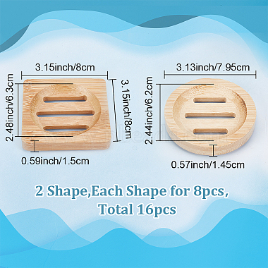 16Pcs 2 Style Bamboo Soap Dishes with Anti Slip Pad(AJEW-GA0005-76)-3