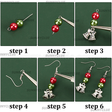 Kit de fabrication de boucles d'oreilles DIY sur le thème de Noël Sunnyclue(DIY-SC0022-78)-6